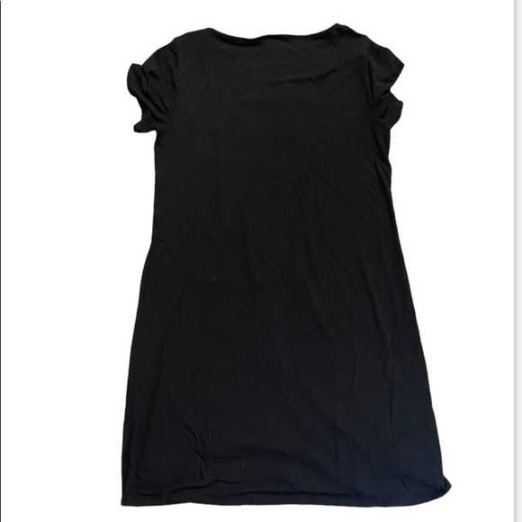 J Jill Wearever Collection S Black Short Sleeve Front Detail Pleat Jersey Dress - Picture 8 of 11